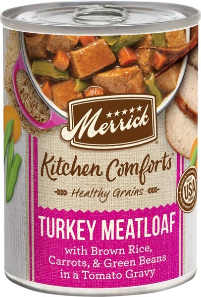 Merrick Kitchen Comforts Brown Rice Wet Dog Food， 12.7-oz can， case of 12