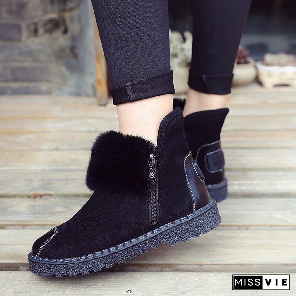 Zipper Platform Outdoor Suede Boots