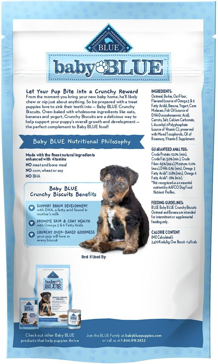 Blue Buffalo Baby Blue Oatmeal and Banana Puppy Treats， 8-oz bag