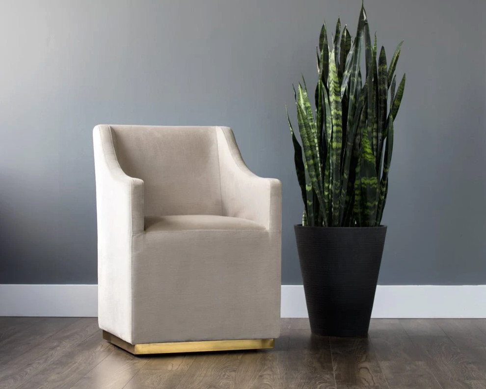 Deance Wheeled Lounge Chair  Piccolo Prosecco   Contemporary   Armchairs And Accent Chairs   by Love Sofa  Houzz