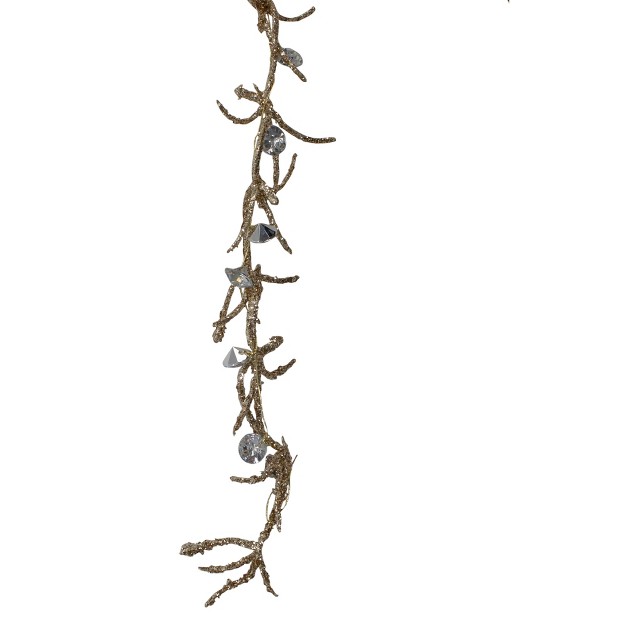 Silver And Gold Glittered Willow Branch Christmas Spray