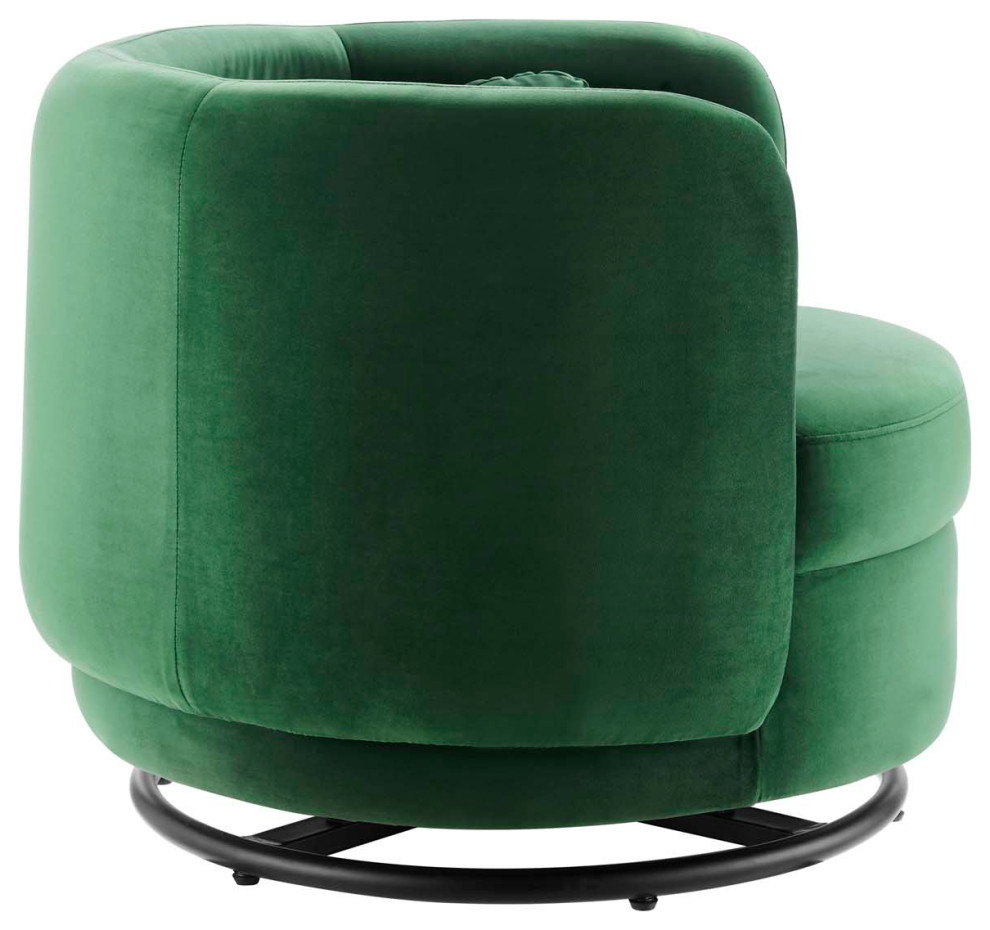 Relish Performance Velvet Performance Velvet Swivel Chair  Black Emerald   Contemporary   Armchairs And Accent Chairs   by Homesquare  Houzz