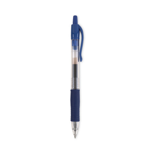 Pilot G2 Premium Retractable Gel Pen， 0.5mm， Blue Ink， Smoke Barrel， Dozen (31003)