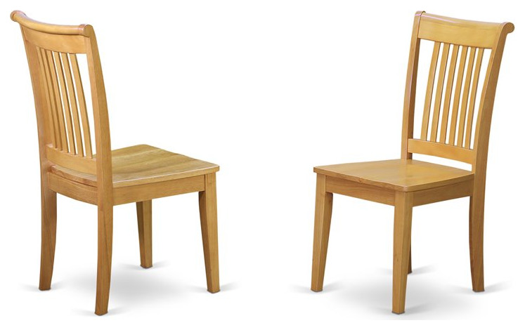 East West Furniture Portland 11 quotWood Dining Chairs in Oak (Set of 2)   Transitional   Dining Chairs   by Homesquare  Houzz