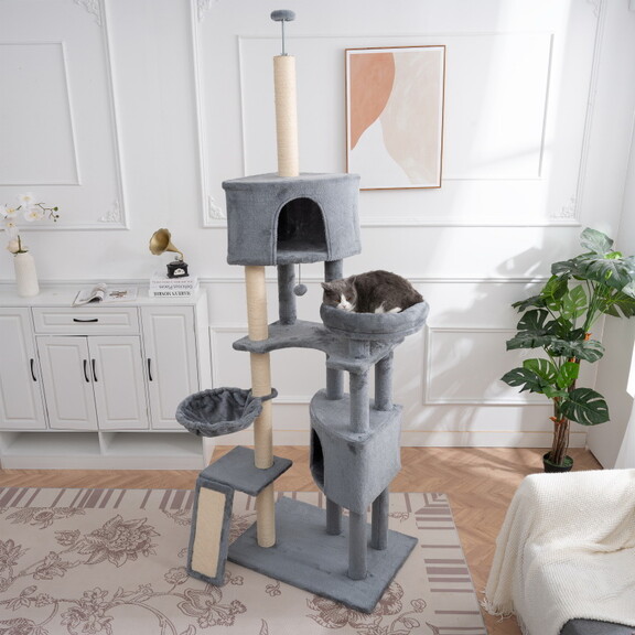 Cat Tree  105 inch Cat Tower for Indoor Cats  Plus...