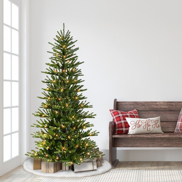 Puleo International 6.5 ft. PreLit Artificial Mountain View Spruce Tree