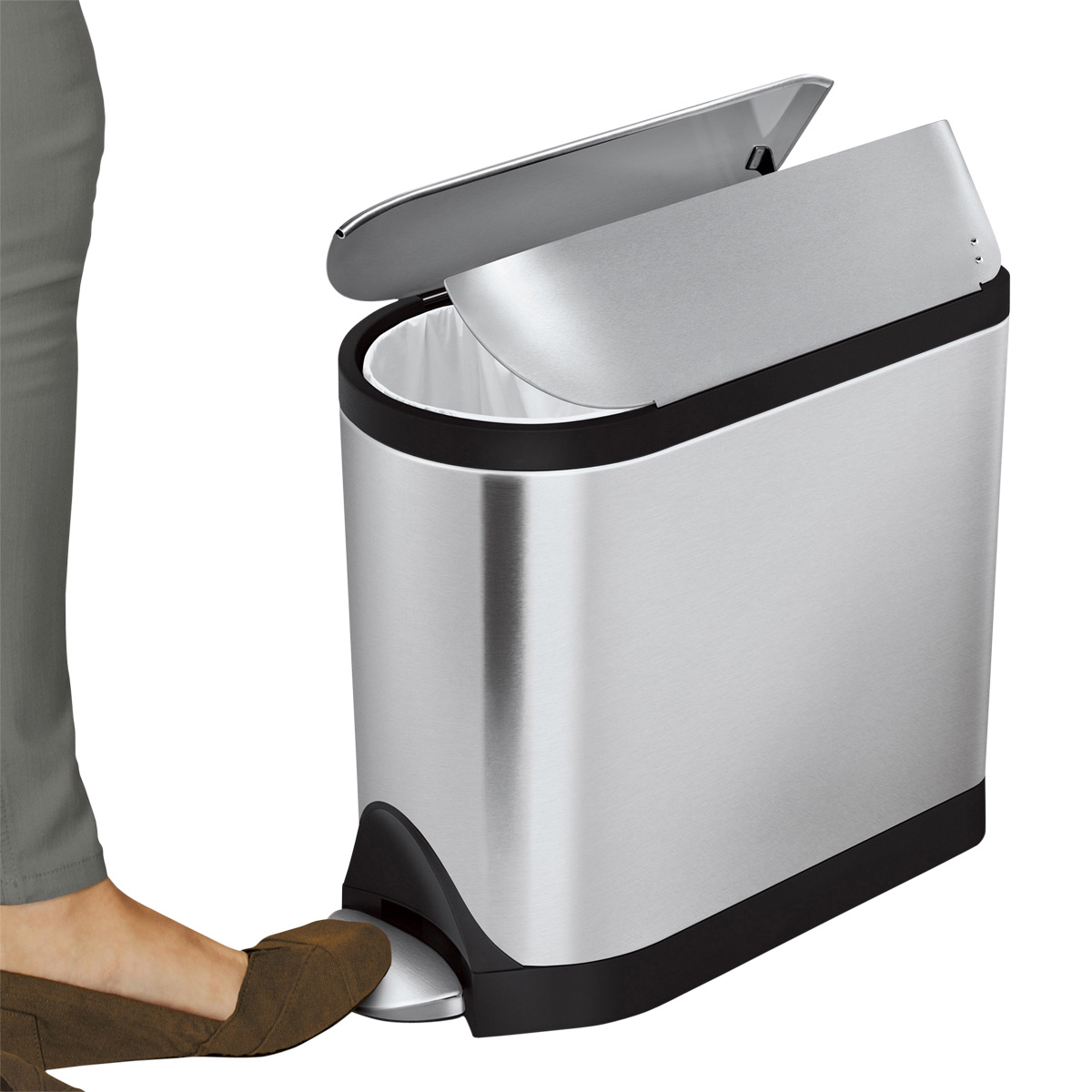 simplehuman Stainless Steel 26 gal Butterfly Step Trash Can