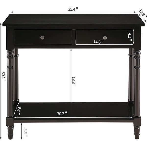 Entryway Table with Storage Drawers Console Table with Shelf