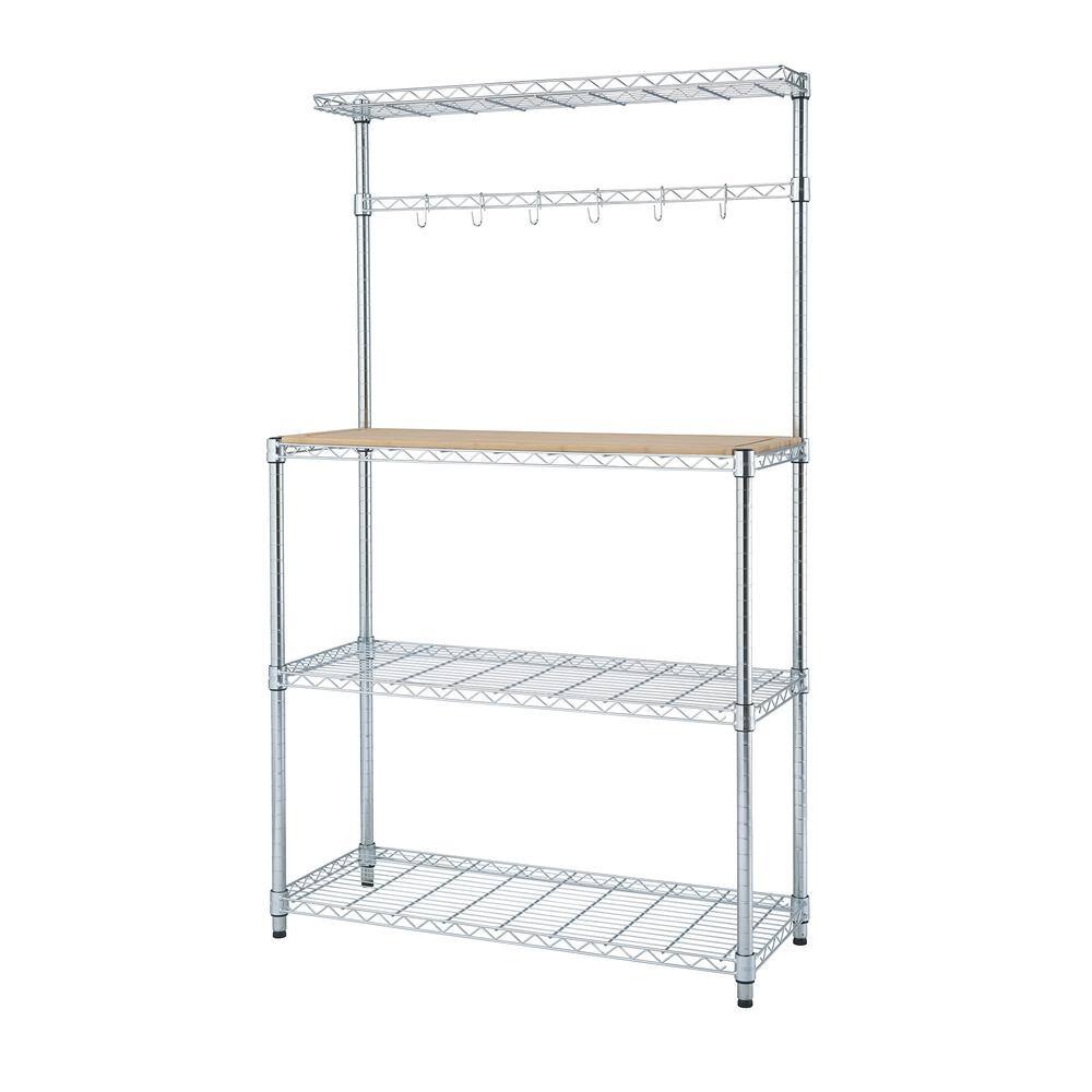 TRINITY Chrome 4-Tier Steel Wire Shelving Unit (14 in. W x 61 in. H x 36 in. D) TBFZ-1501