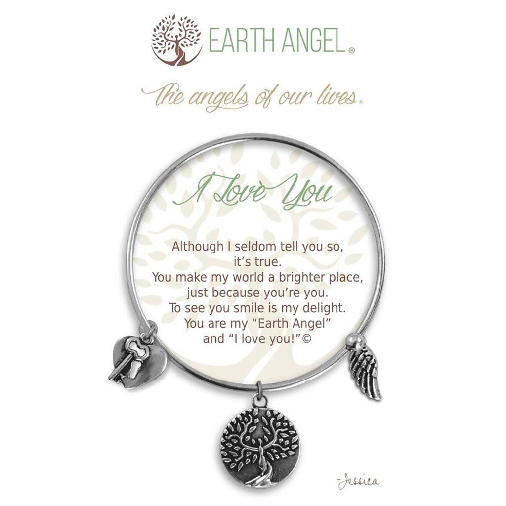 Earth Angel  I Love You Bracelet in Silver