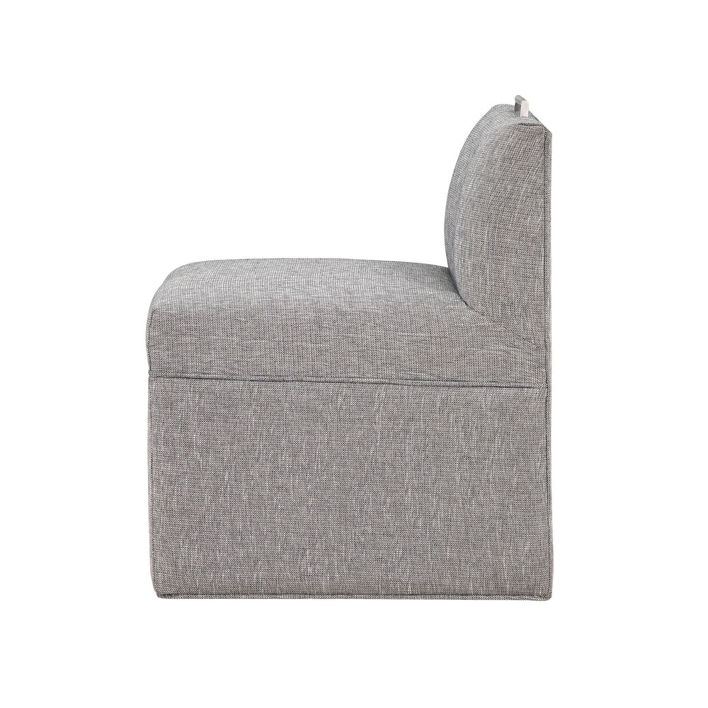 Modern Upholstered Castered Chair in Ashen for Kitchen Counter and Dining Room