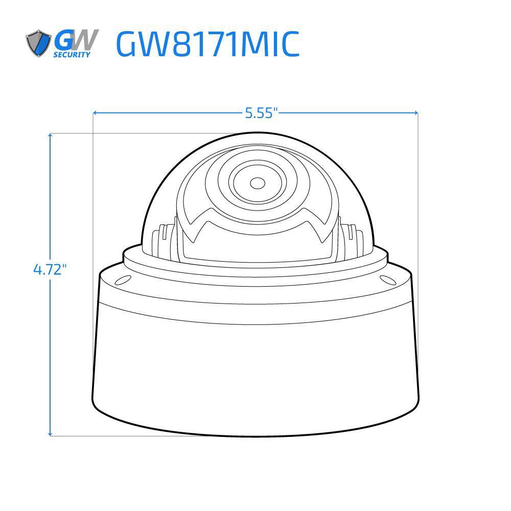 GW Security 16-Channel 8MP 4TB NVR Security Camera System with 12 Wired Dome 4X Optical Zoom Camera Color Night Vision Microphone GW8171MIC12-4T