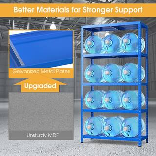 Costway 2-Piece 5-Tier Metal Shelving Unit Adjustable Heavy-Duty Utility Storage Rack Blue 2*JZ10106NY