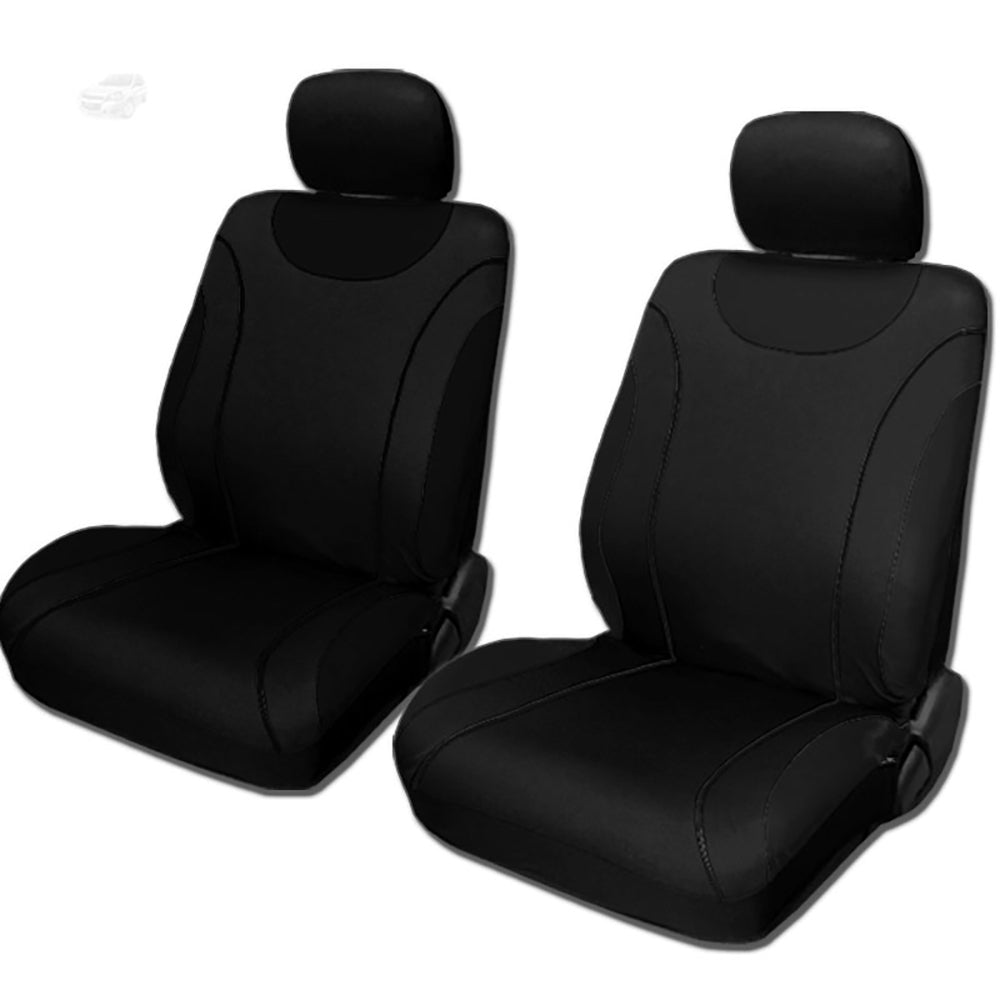 New Yupbizauto Black Color Flat Cloth Car Truck Seat Covers Full Set Support Rear Split Seats Universal Size