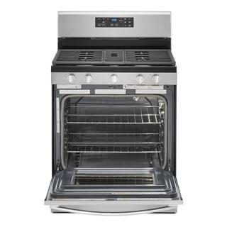 Whirlpool 5.0 cu. ft. Gas Range with Self Cleaning and Center Oval Burner in Fingerprint Resistant Stainless Steel WFG525S0JZ