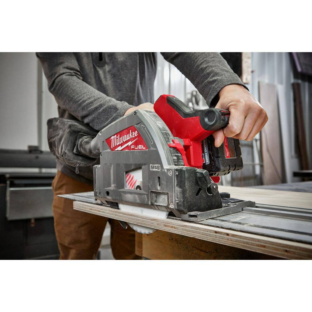 MW M18 FUEL 18-Volt Li-Ion Cordless Brushless 6-12 in. Plunge Cut Track Saw w106 in. Track Saw Guide RailTrack Connector 2831-20-48-08-0572-48-08-0574