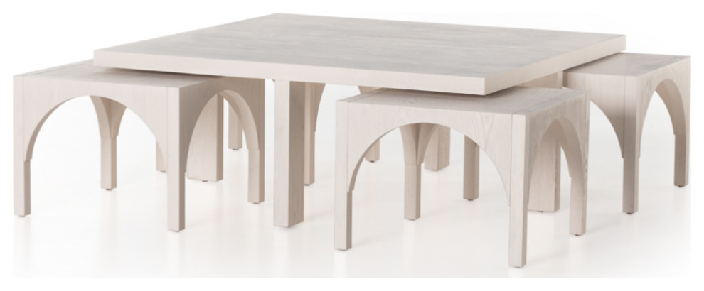 Aemilia Coffee Table With Nesting Stools   Transitional   Coffee Tables   by Marco Polo Imports  Houzz