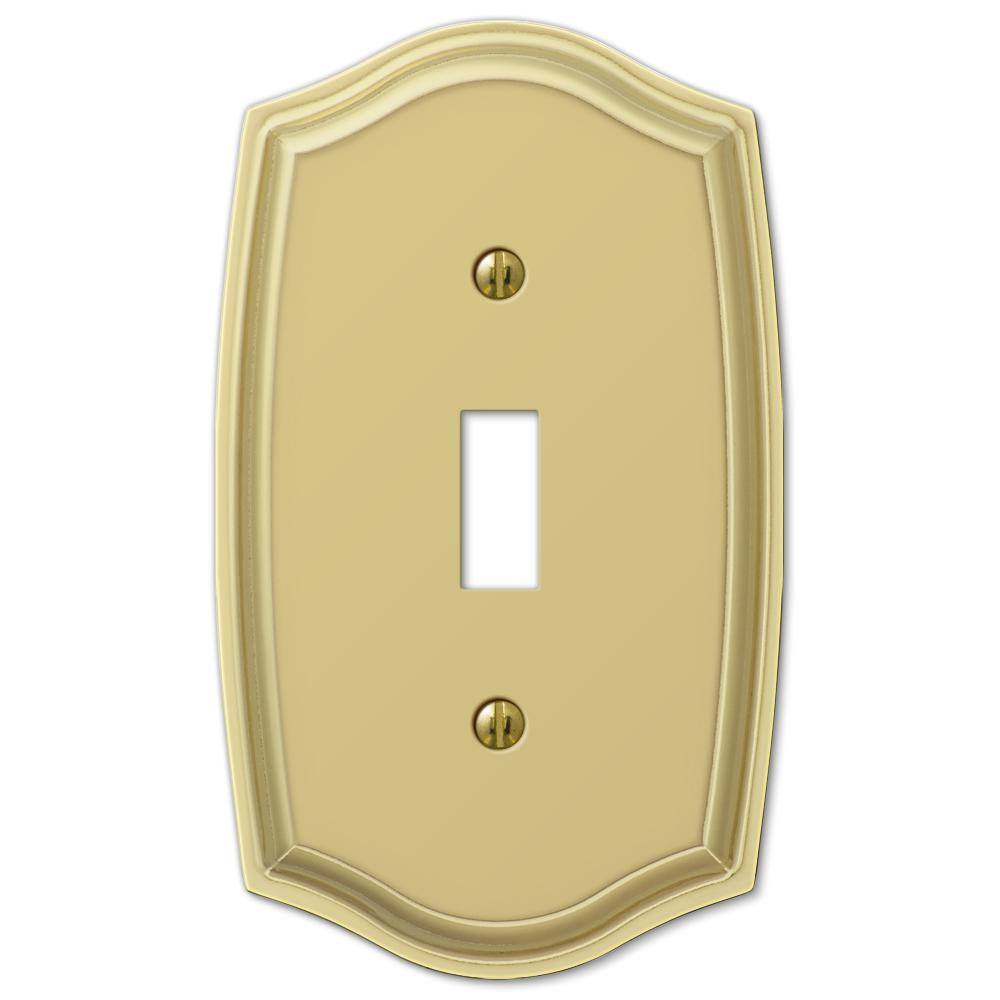 AMERELLE Vineyard 1 Gang Toggle Steel Wall Plate - Polished Brass 159TBR