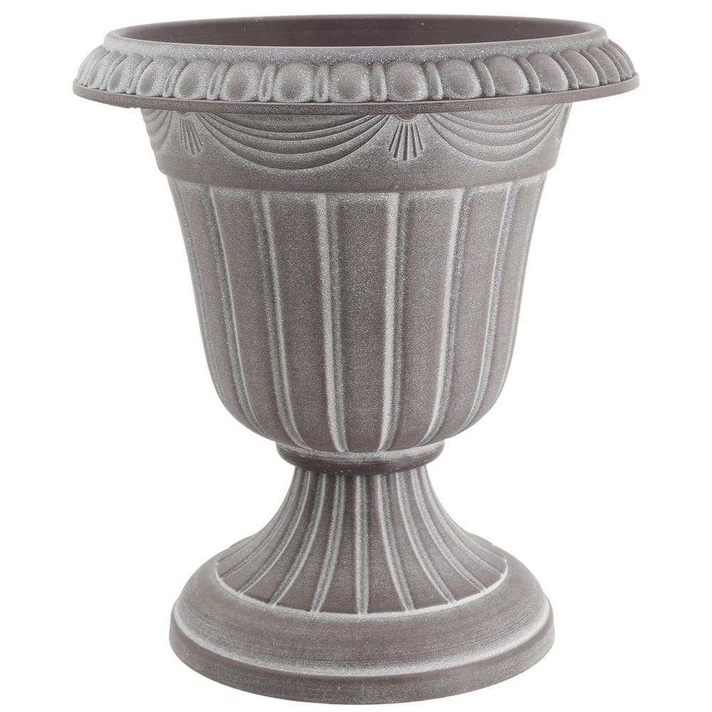 Arcadia Garden Products Traditional 10 in. x 12 in. Whitewash Plastic Urn PL20WW