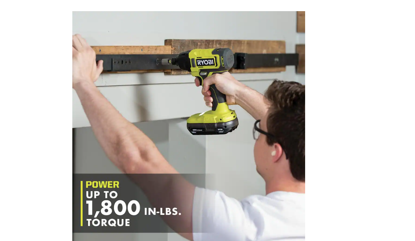 RYOBI PCL1600K2 ONE+ 18V Cordless 6-Tool Combo Kit with 1.5 Ah Battery， 4.0 Ah Battery， and Charger