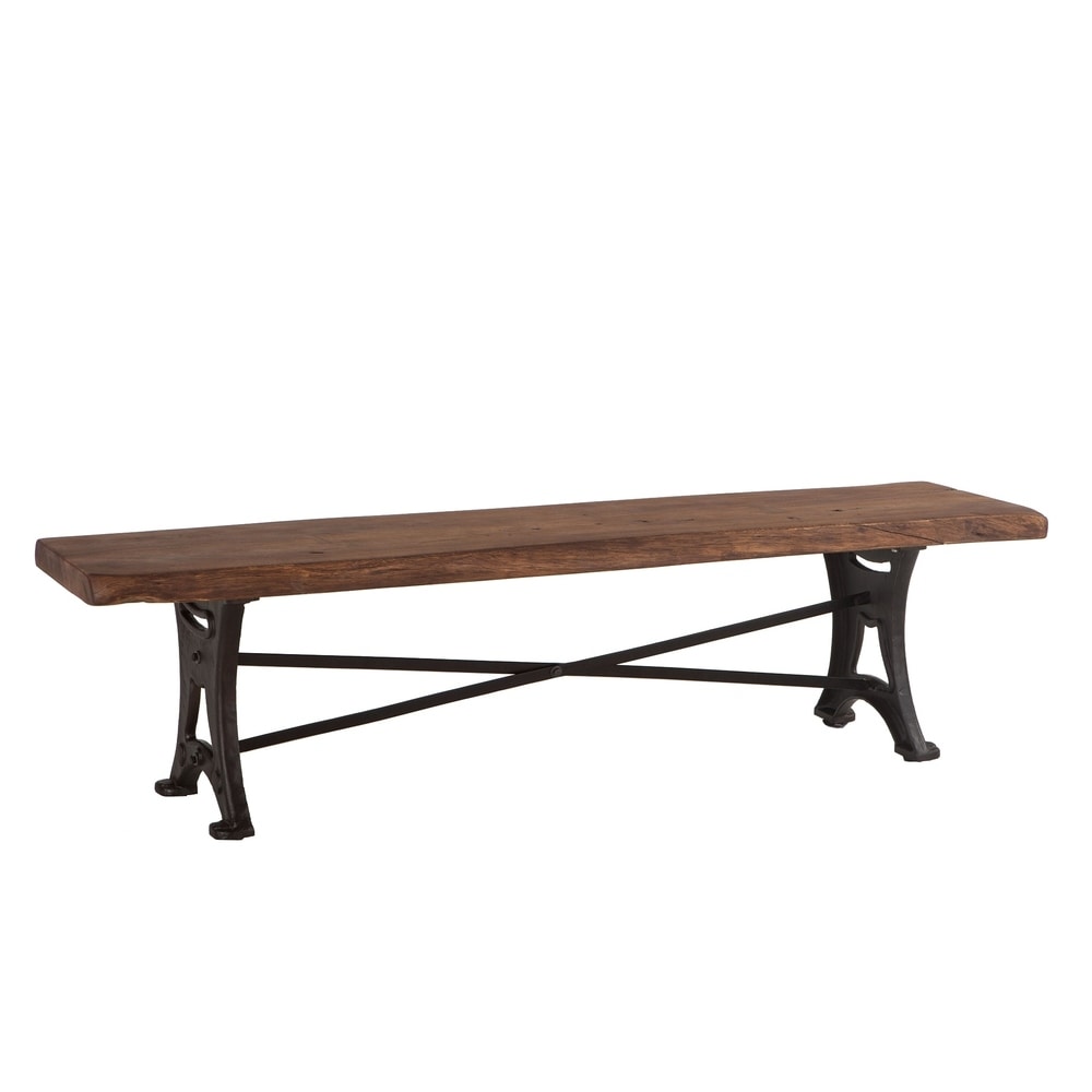 Carbon Loft Wiley Raw Walnut Acacia Wood Dining Bench