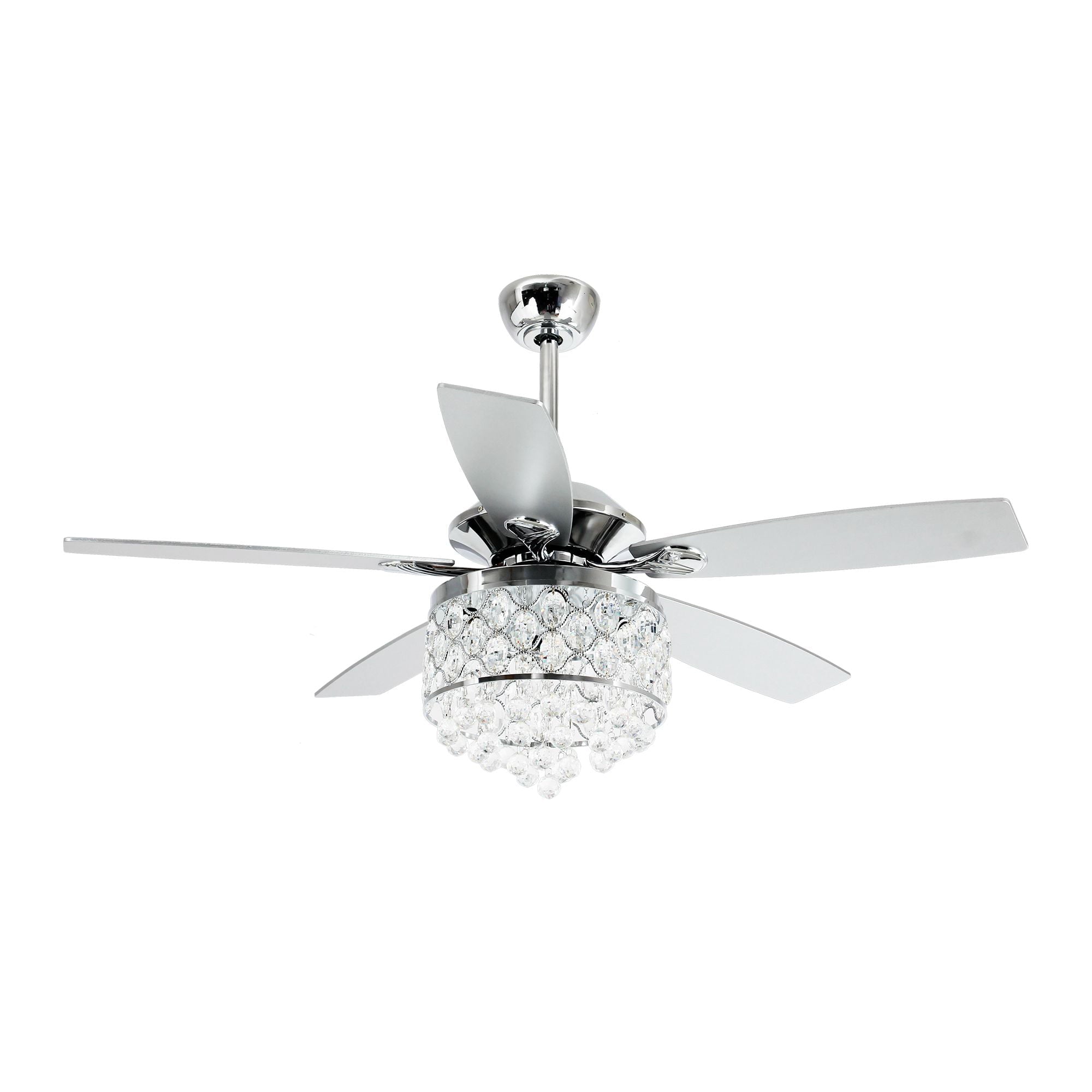 Ceiling Fans with Remote Control 52 Inch Crystal Chandelier Fans with Lights 5 Reversible Blades Ceiling Fans, Bulbs Not Included, F6218