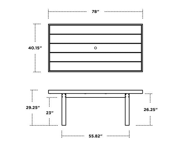 POLYWOOD Edge Outdoor Dining Table 78 x 40