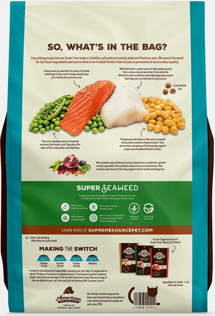 Supreme Source Whitefish Meal and Salmon Meal Grain-Free Dry Cat Food