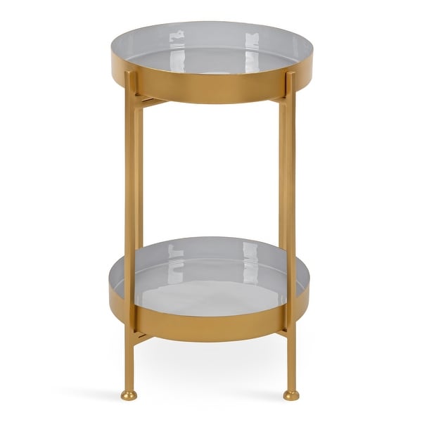 Kate and Laurel Nira Two-Tiered Metal Side Table - 15x15x24