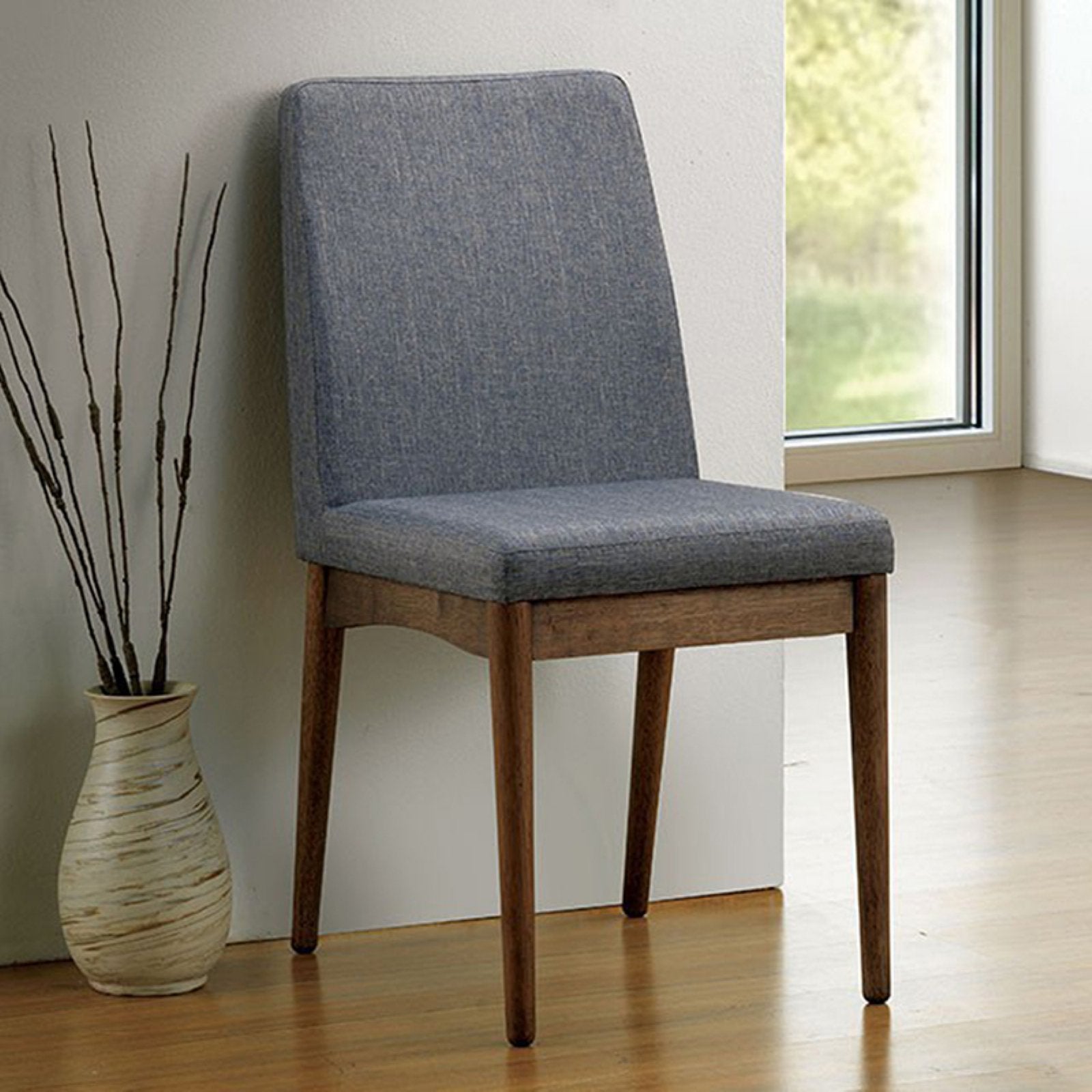 Benzara Eindride Mid-Century Modern Upholstered Dining Side Chair - Set of 2