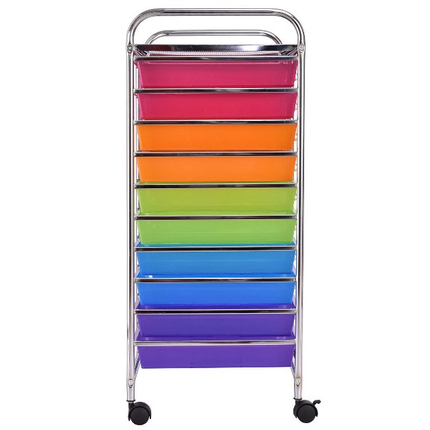 Costway 20 Drawer Rolling Storage Cart Scrapbook Paper Office School Organizer