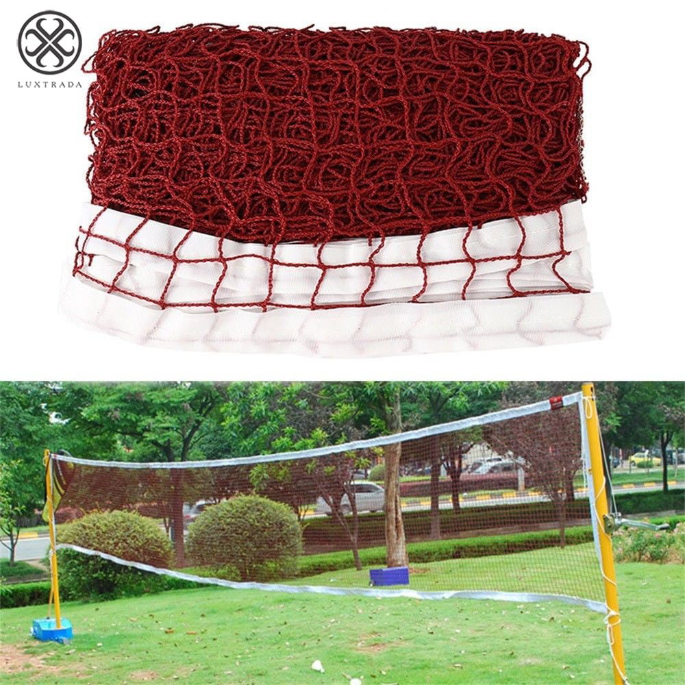 Luxtrada Badminton Tennis Volleyball Net For Beach Garden Indoor Outdoor Games (Red)