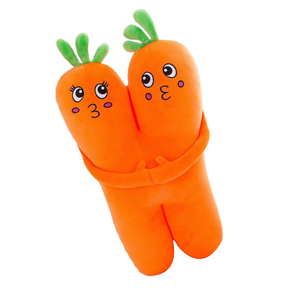 30cm Creative Stuffed Couple Carrot Pillow Plush Vegetable Toy Cartoon Carrots Doll For Children Adults (orange)