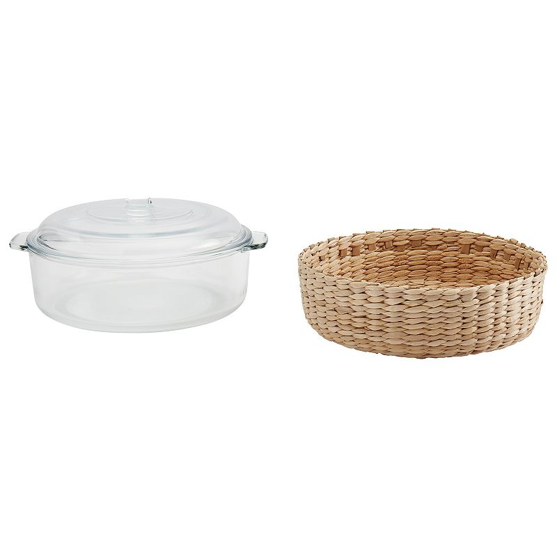 Dolly Parton 1.9-qt. Glass Casserole with Wicker Basket