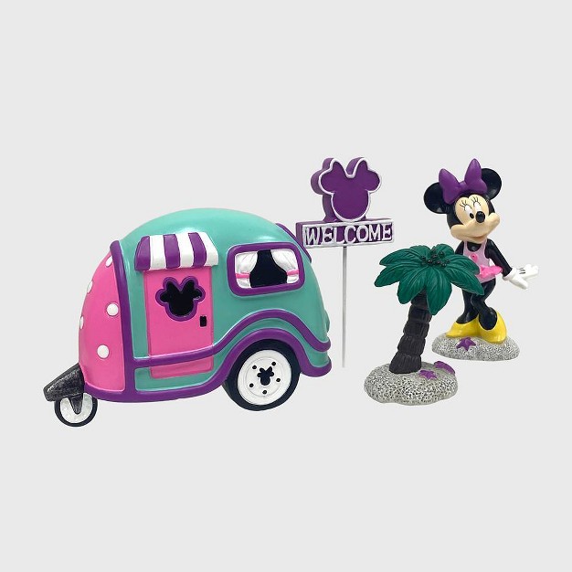 Disney 4pc Polyester stone Minnie Mouse Miniature Garden Set