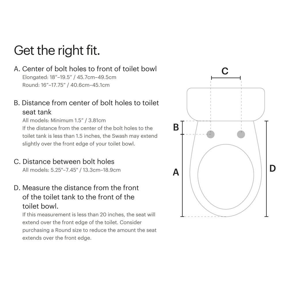 Brondell Swash Select Electric Bidet Seat for Elongated Toilets in White BL97-EW