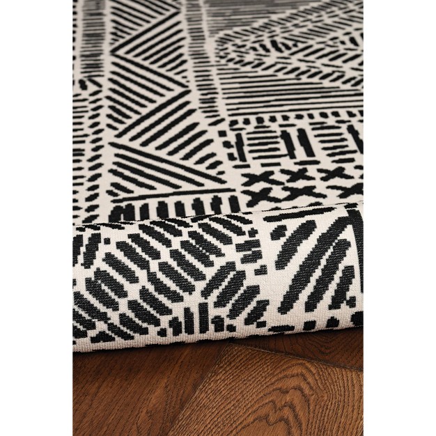 Washable Cayden Rug Ivory black Linon