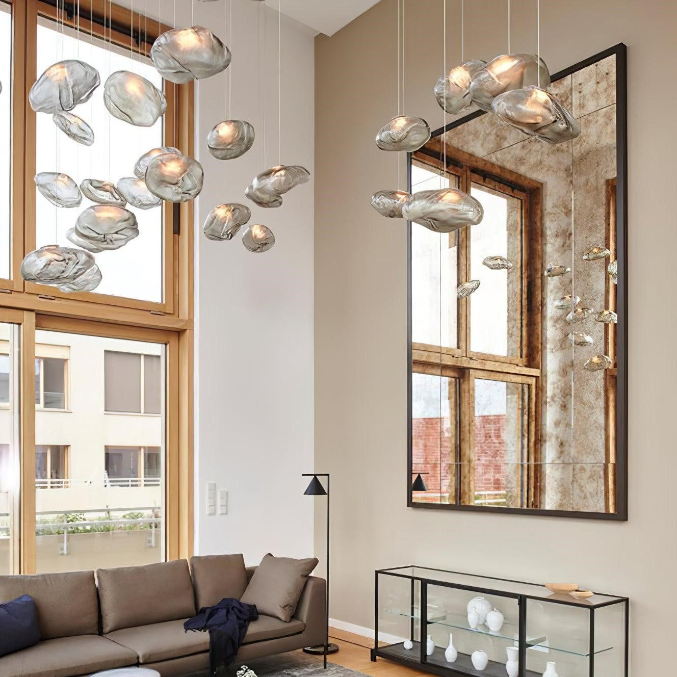 Blown Glass Mesh Pendant Light