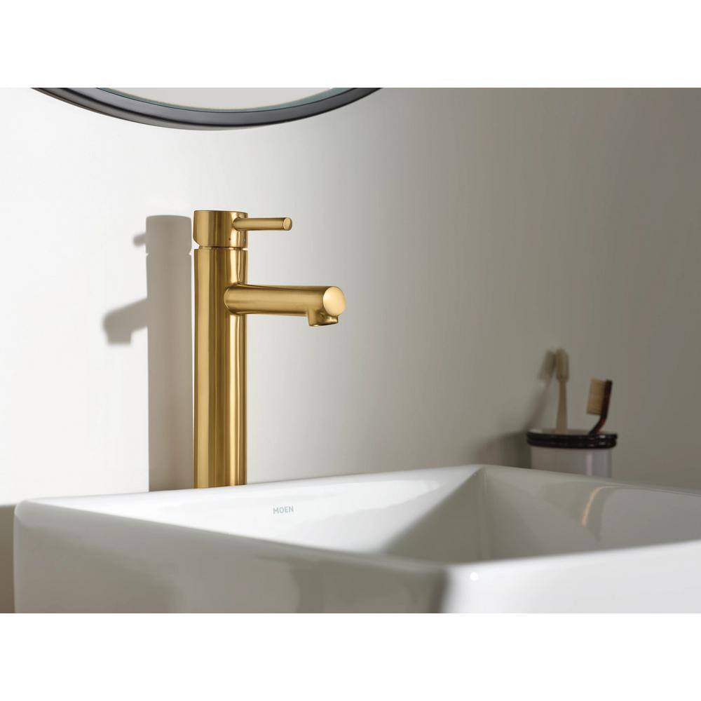 MOEN Align Single Handle Single Hole Vessel Bathroom Faucet in Brushed Gold 6192BG