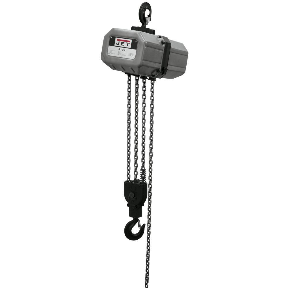 Jet 3-Ton Capacity 10 ft. Lift Electric Chain Hoist 1-Phase 115230-Volt 3SS-1C-10 311000