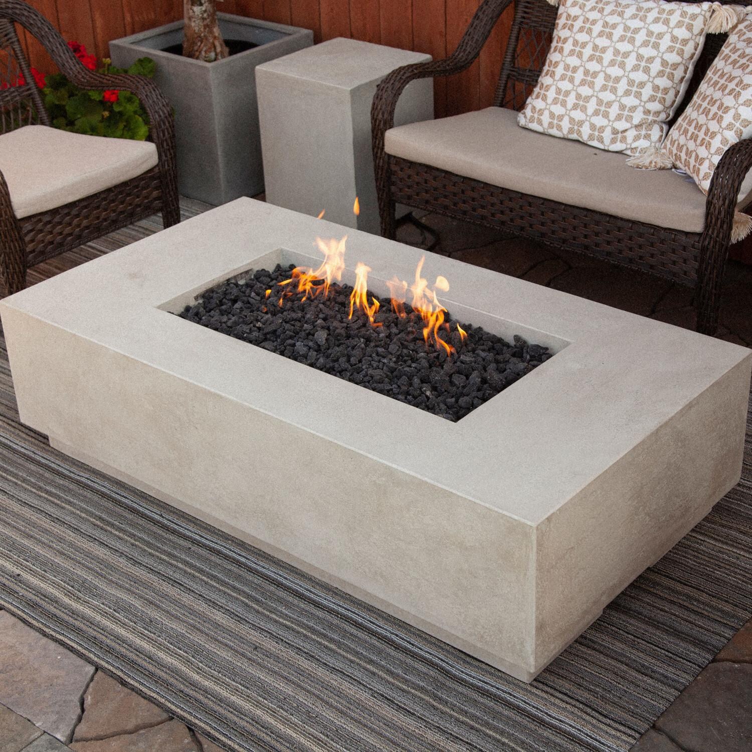 Lakeview Cascata Bay 8 60-Inch Natural Gas Rectangular Fire Pit Table