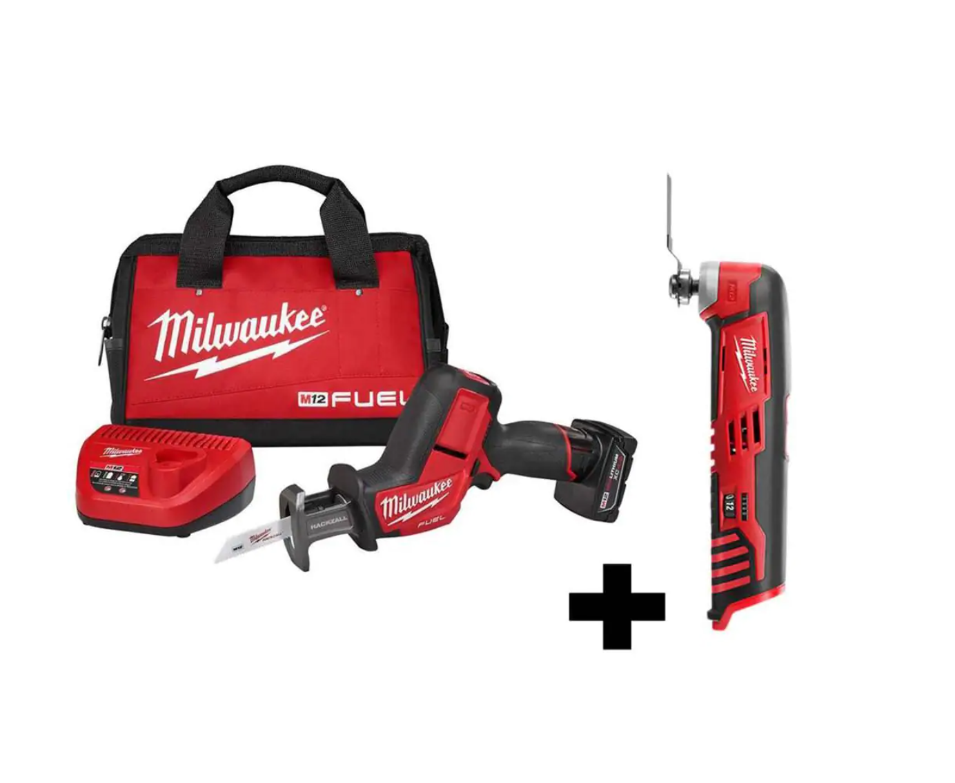 Milwaukee 2520-21XC-2426-20 M12 FUEL 12-Volt Lithium-Ion Brushless Cordless HACKZALL Reciprocating Saw Kit W/ M12 Multi-Tool