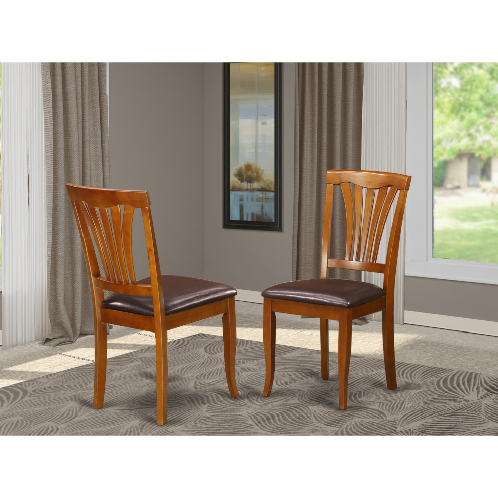 Set of 2 Chairs Avon Kitchen Dining Chair  Saddle Brow Finish   Transitional   Dining Chairs   by Kolibri Decor  Houzz