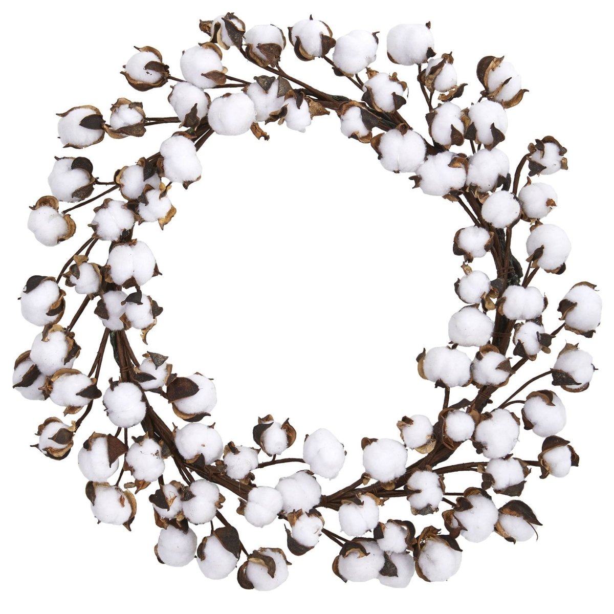 20” Cotton Ball Wreath | Soft, Elegant Bedroom Décor