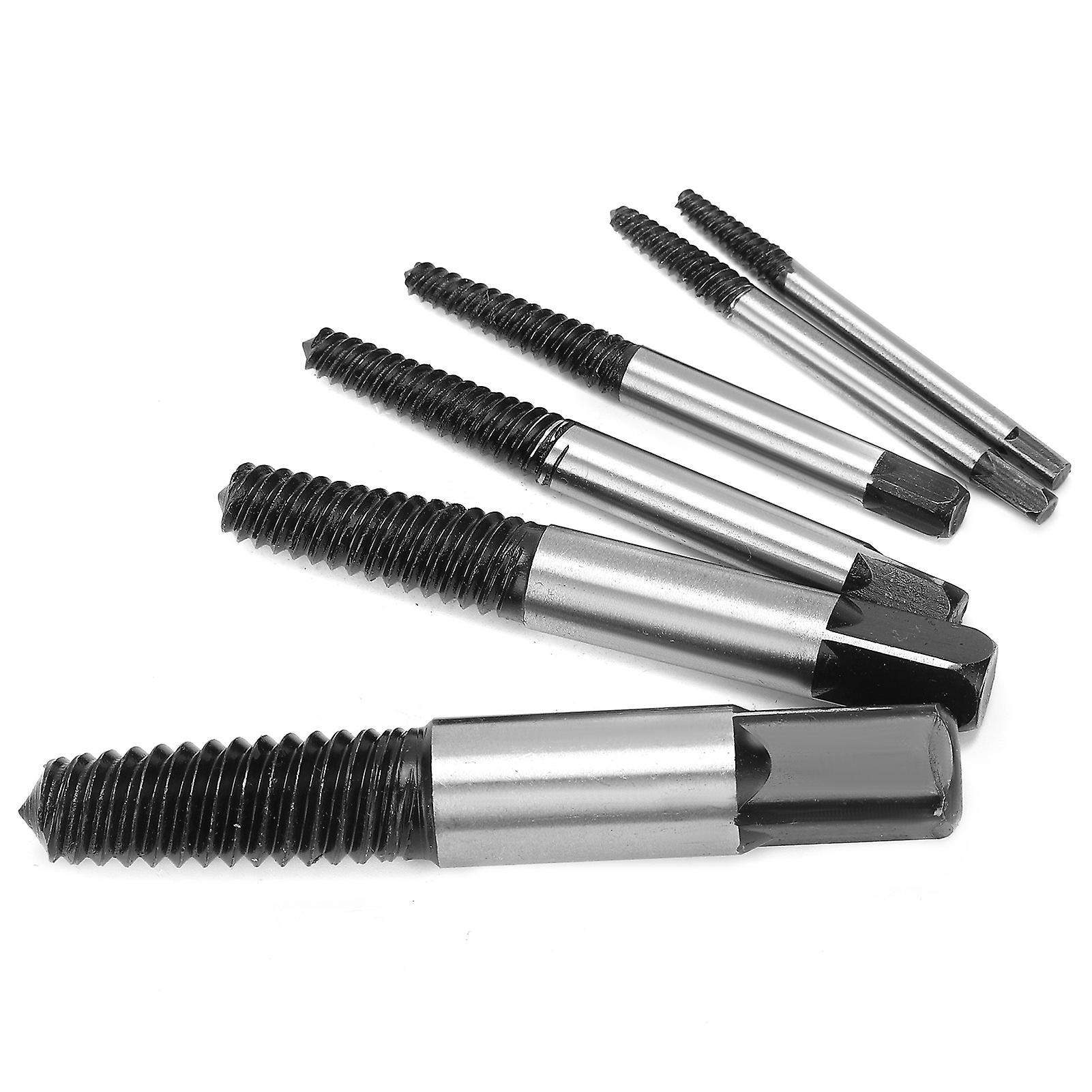 6pcs Screw Remover High Speed Steel Coarse Thread Broken Damaged Nails Extractor Drill Bits