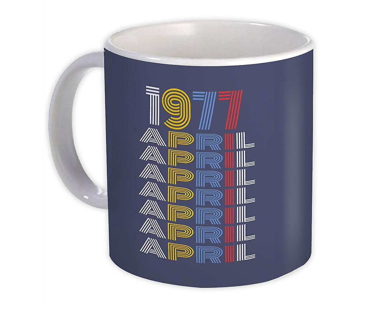 Gift Mug: 1977 April Colorful Retro Birthday Age