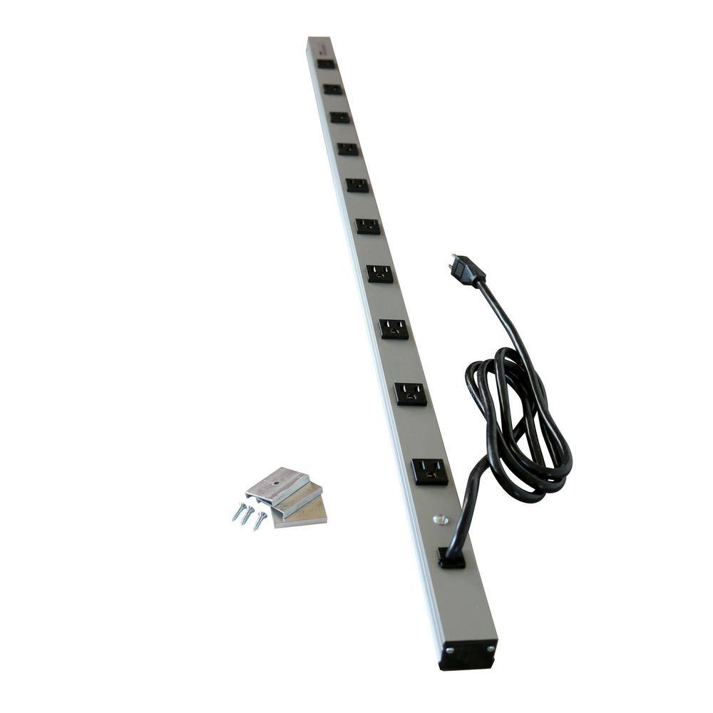 Legrand Wiremold CabinetMATE 10-Outlet 15 Amp Power Strip 6 ft. Cord 4810ULBC