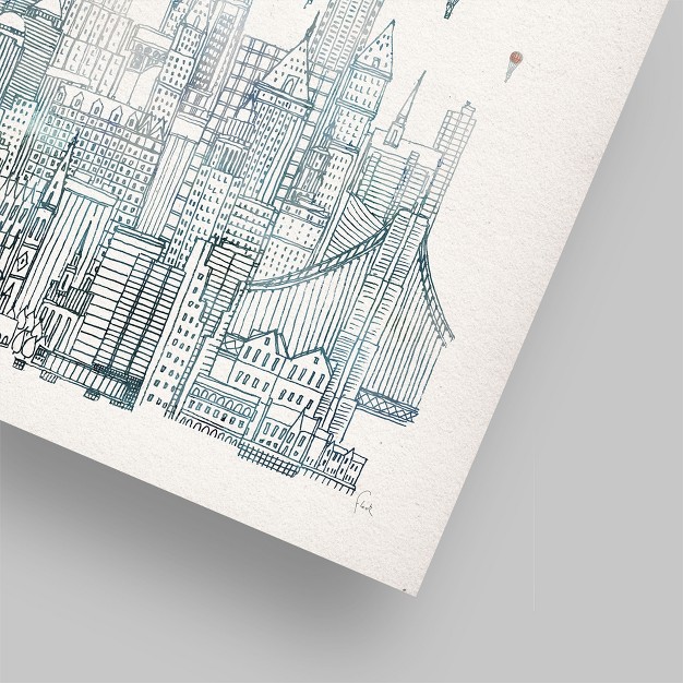 Americanflat Architecture Minimalist Voyages Over New York By David Fleck Poster