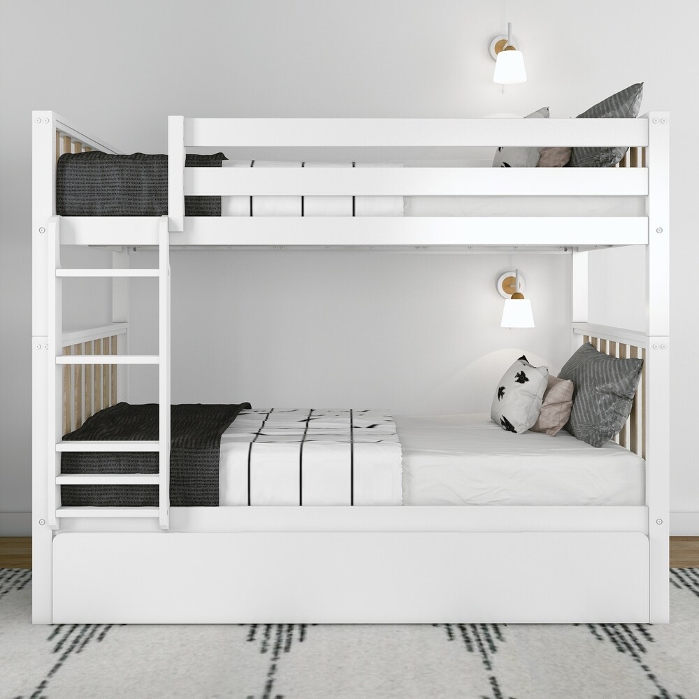 Max and Lily Scandinavian Twin over Twin Bunk Bed with Trundle