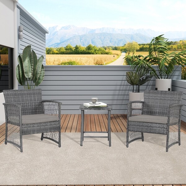 Heritage Outdoor 3piece Wicker Bistro Patio Set